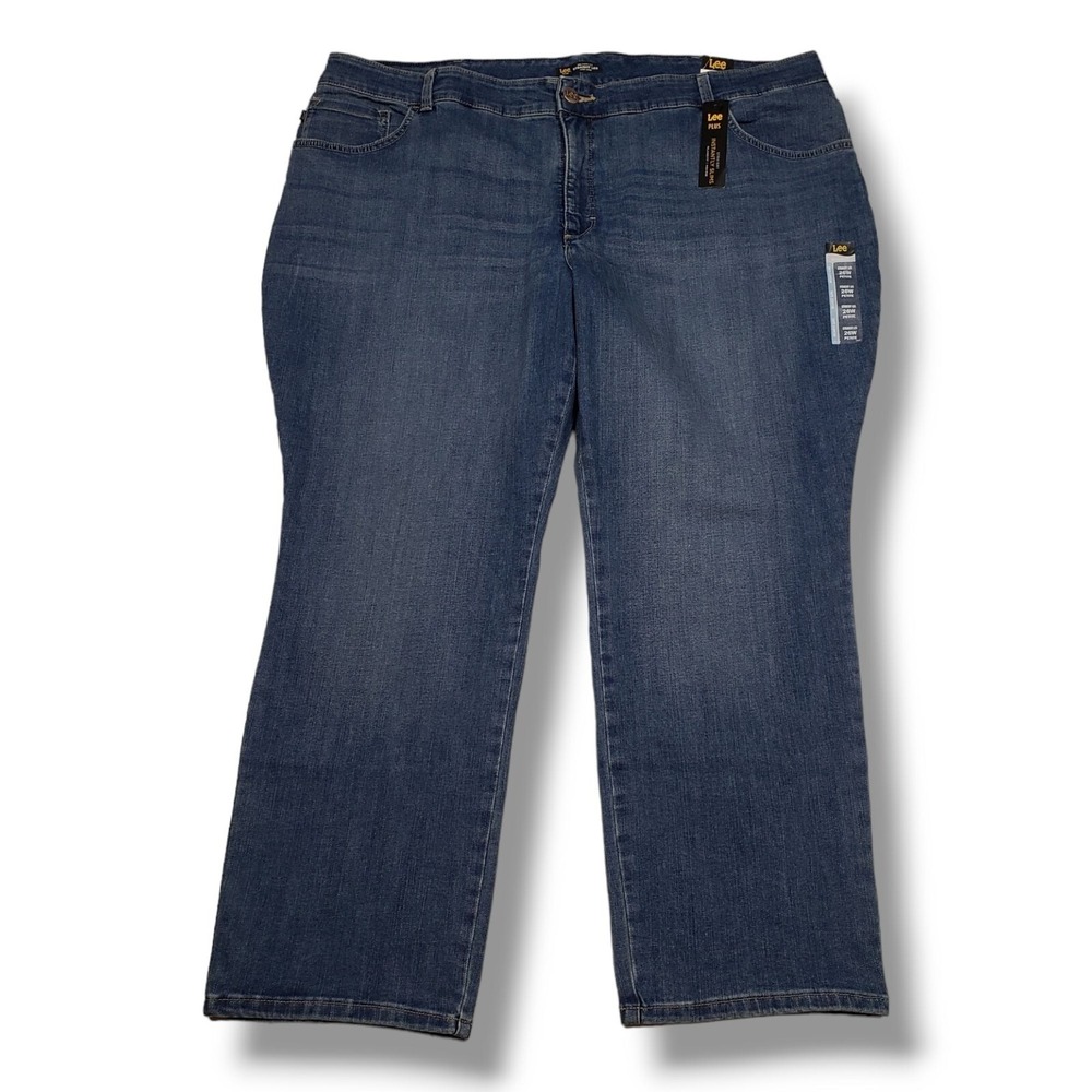 Lee‎ Relaxed Fit Straight Leg Jeans Womens 26W Petite High Rise Instantly Slims